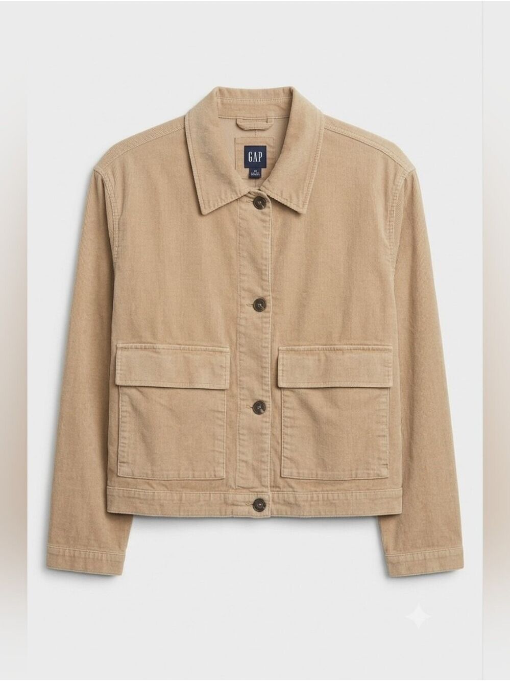 GAP Tan Denim Jacket, Buttons, Large Pockets, Collar, NWT, XL